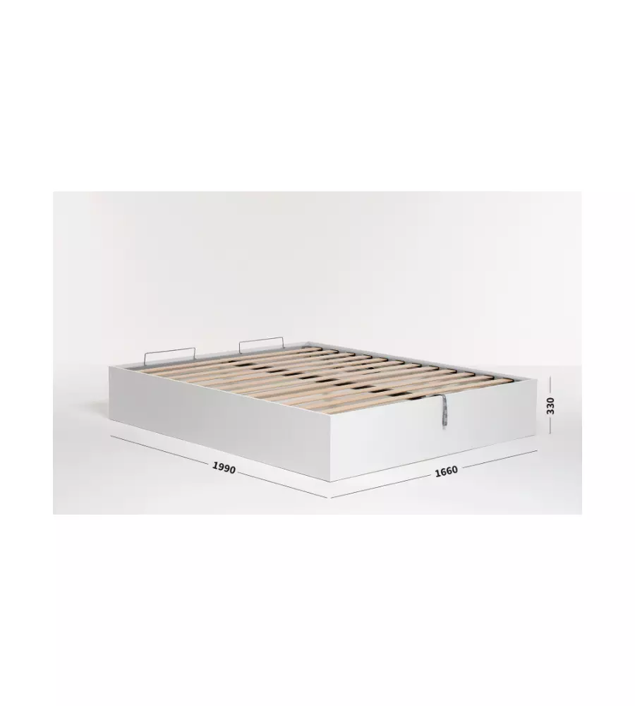 LETTO MATRIMONIALE CONTENITORE "BED BOX" BIANCO 160X190 CM